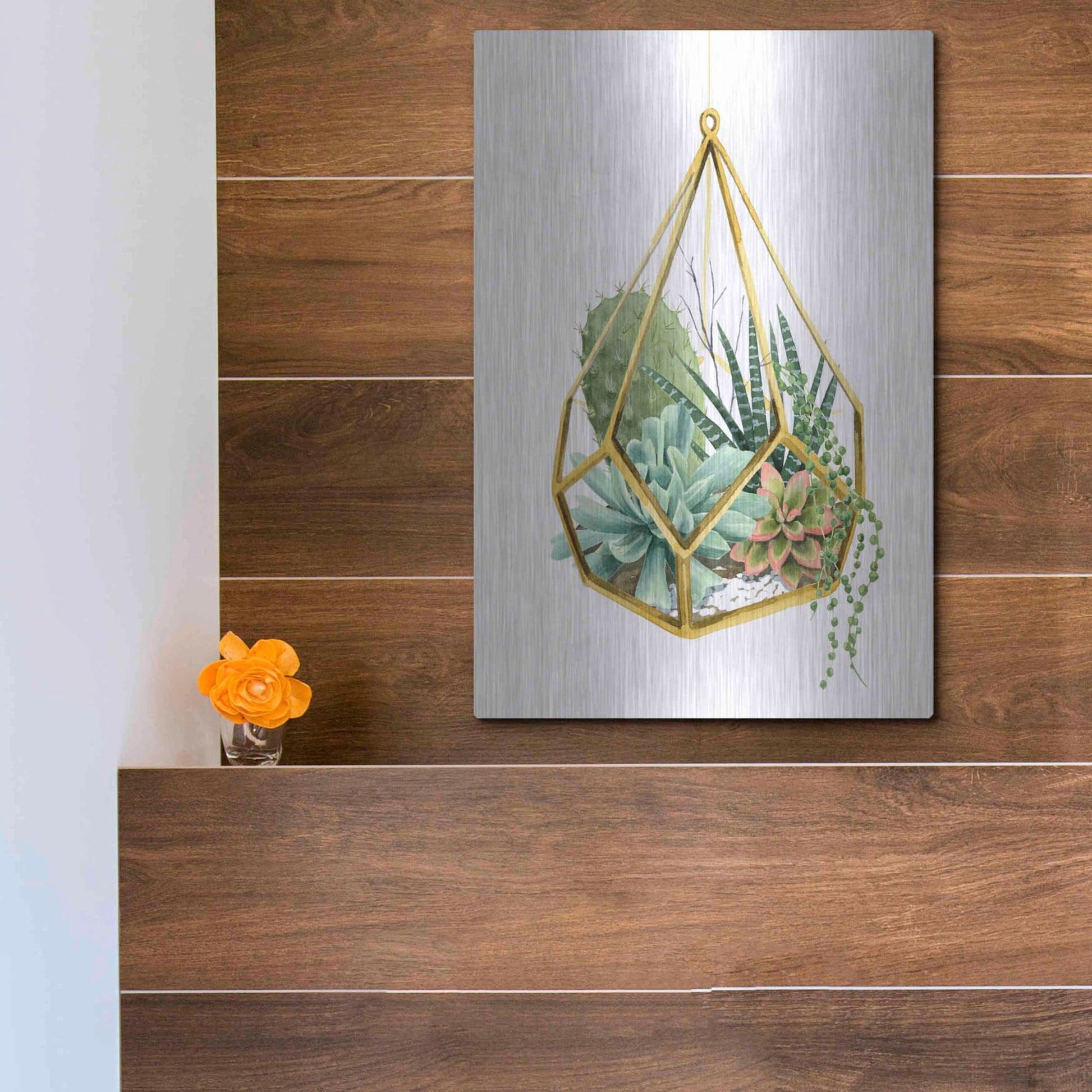 Luxe Metal Art 'Wild Terrarium II' by Grace Popp, Metal Wall Art,12x16