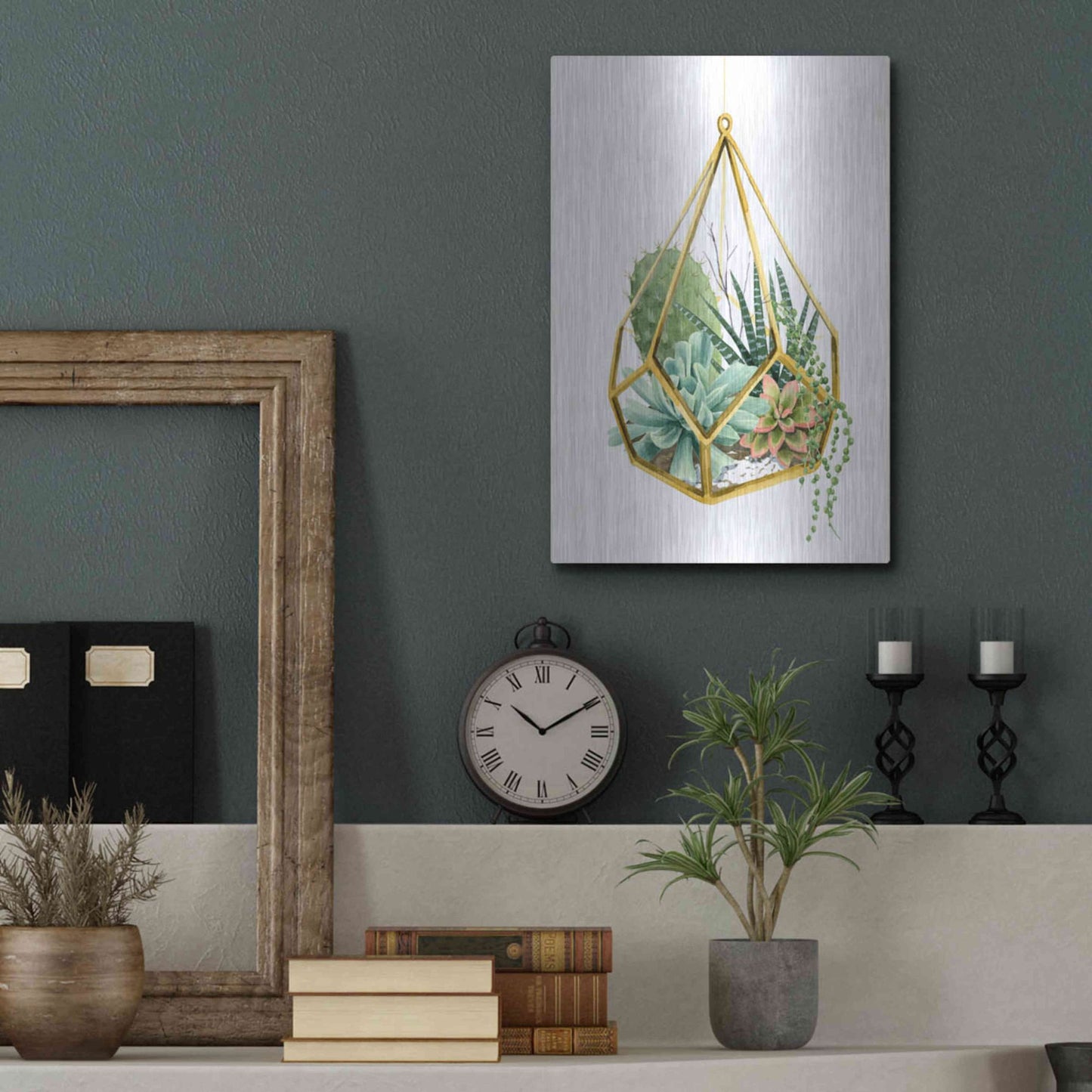 Luxe Metal Art 'Wild Terrarium II' by Grace Popp, Metal Wall Art,12x16
