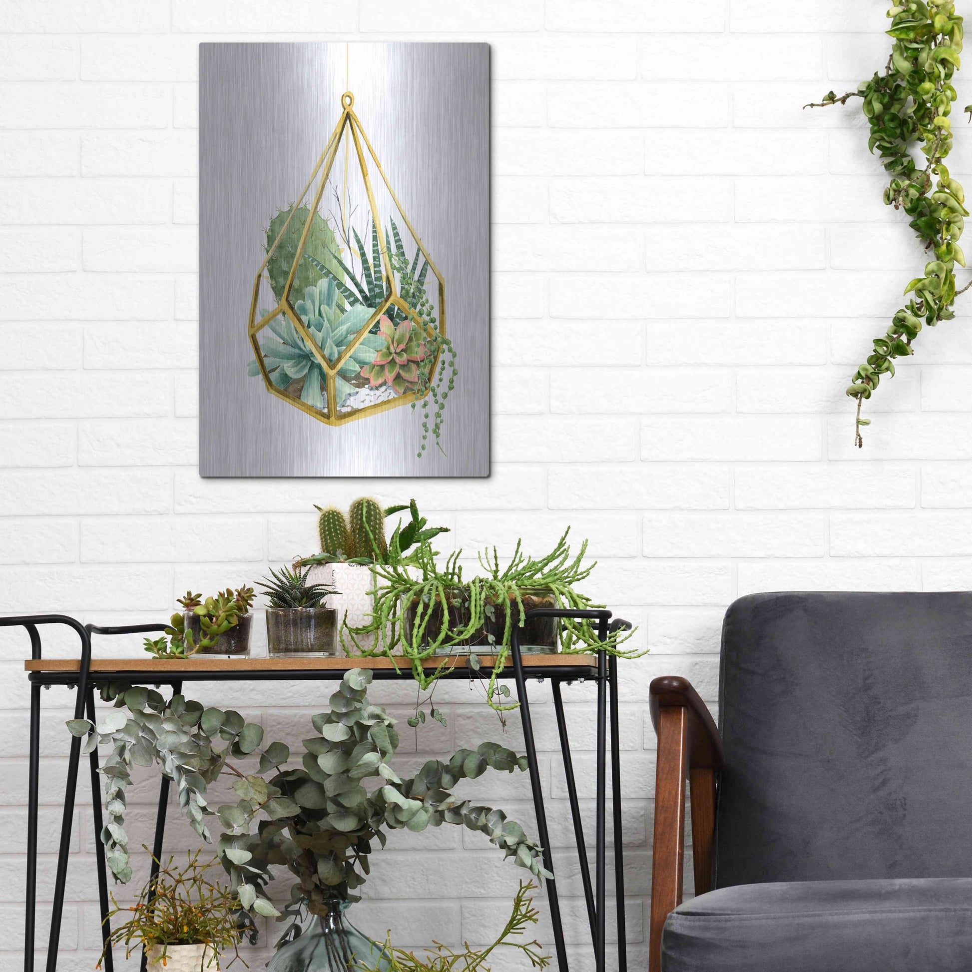 Luxe Metal Art 'Wild Terrarium II' by Grace Popp, Metal Wall Art,12x16