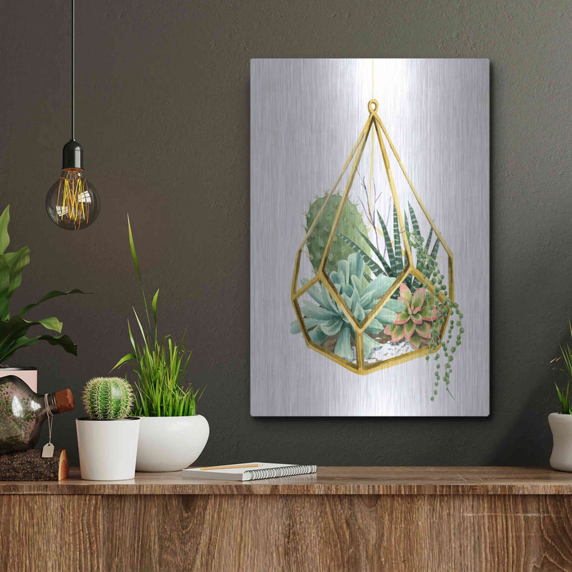 Luxe Metal Art 'Wild Terrarium II' by Grace Popp, Metal Wall Art,12x16