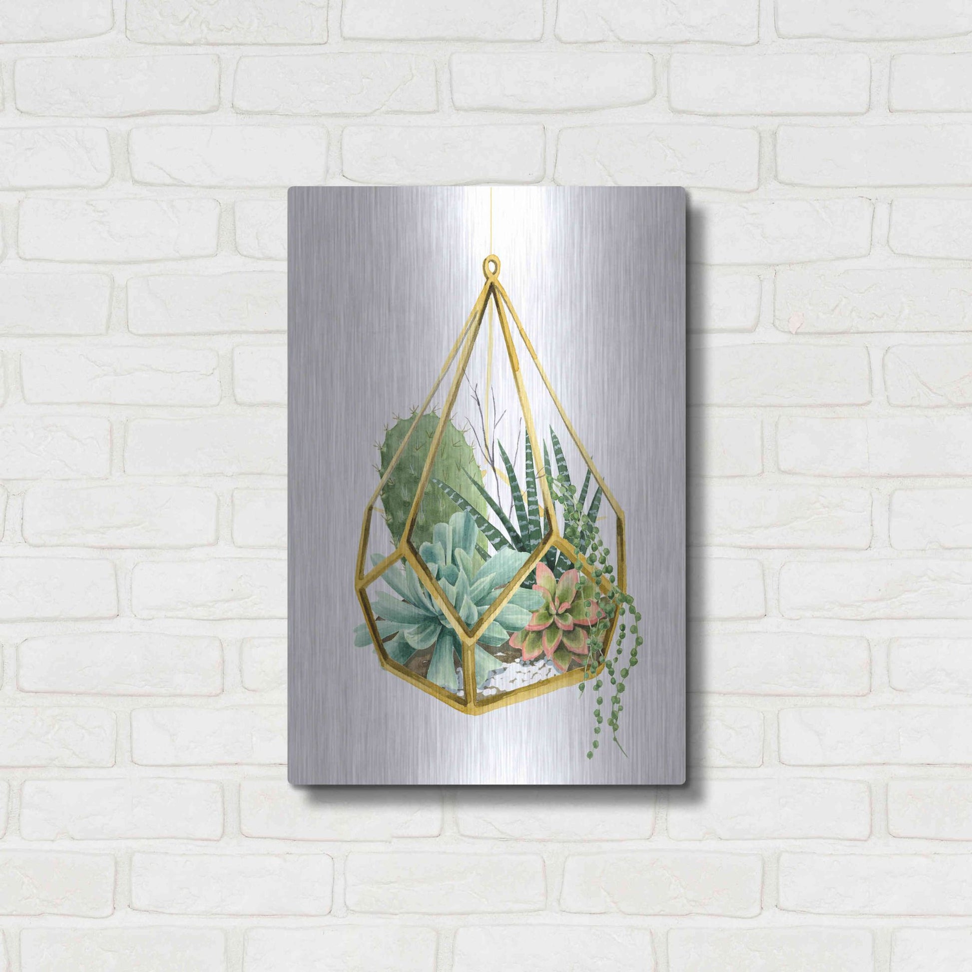 Luxe Metal Art 'Wild Terrarium II' by Grace Popp, Metal Wall Art,16x24