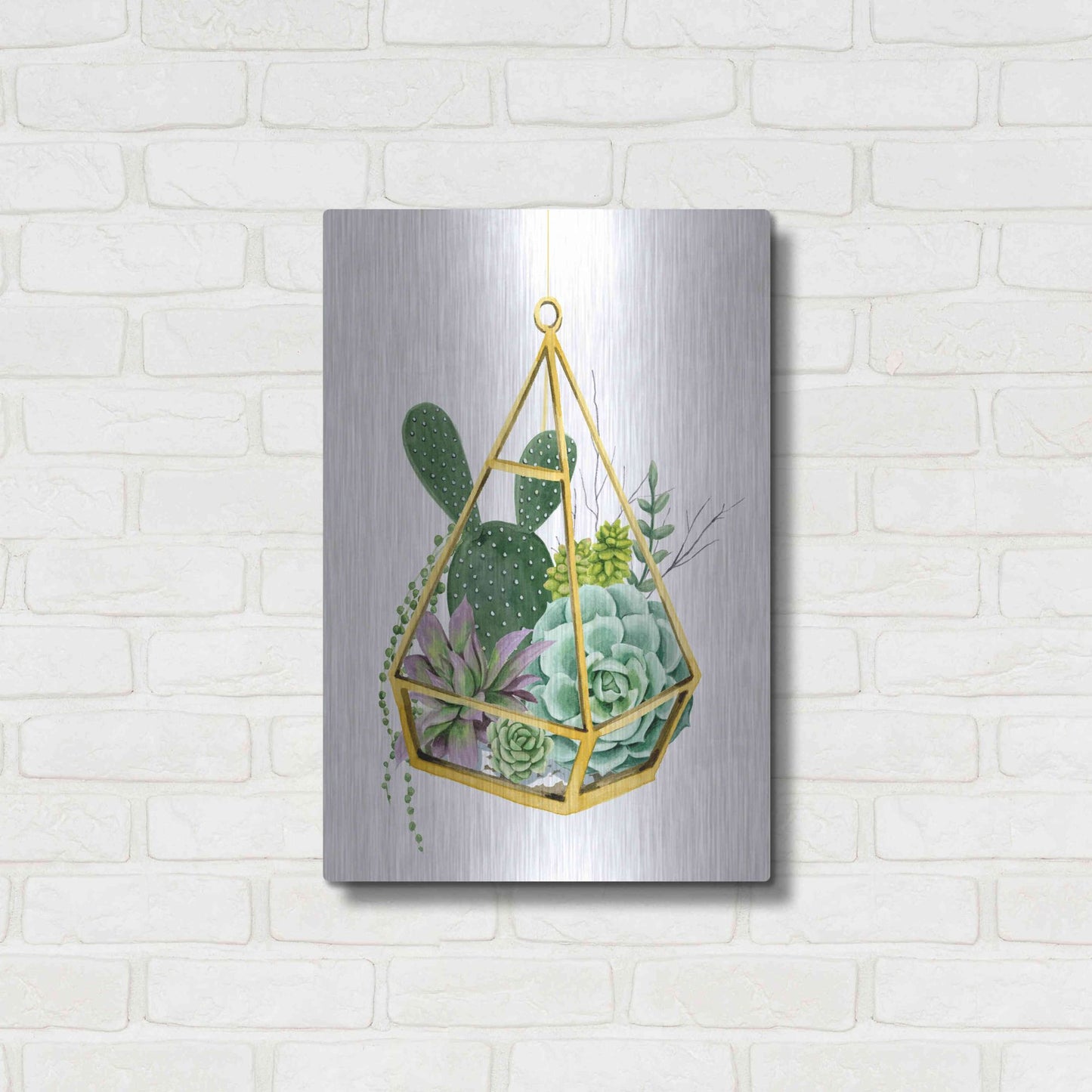 Luxe Metal Art 'Wild Terrarium I' by Grace Popp, Metal Wall Art,16x24