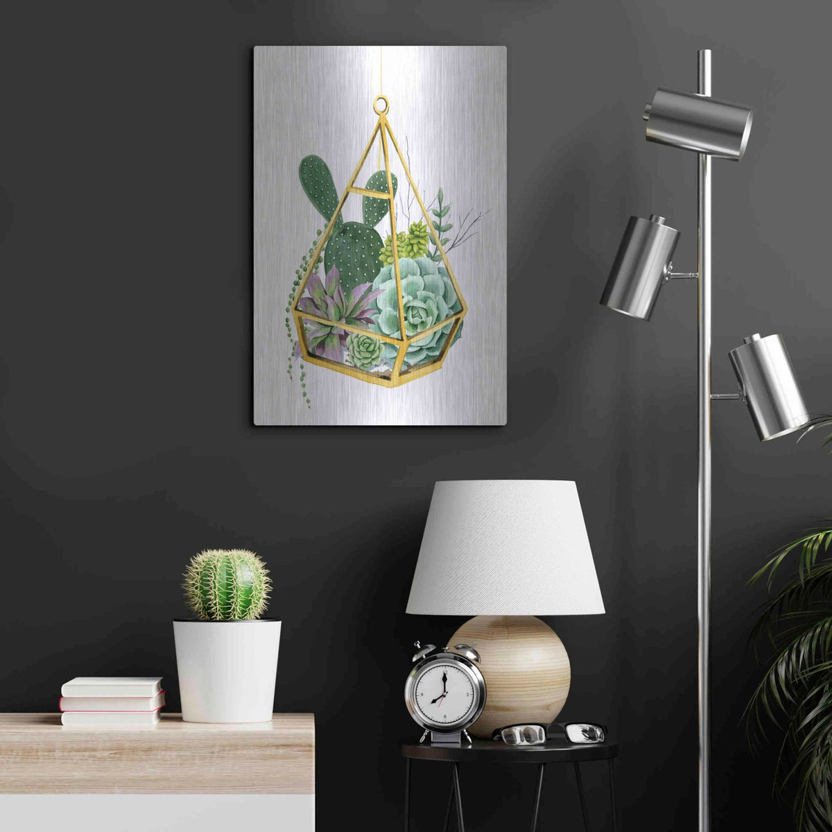 Luxe Metal Art 'Wild Terrarium I' by Grace Popp, Metal Wall Art,16x24
