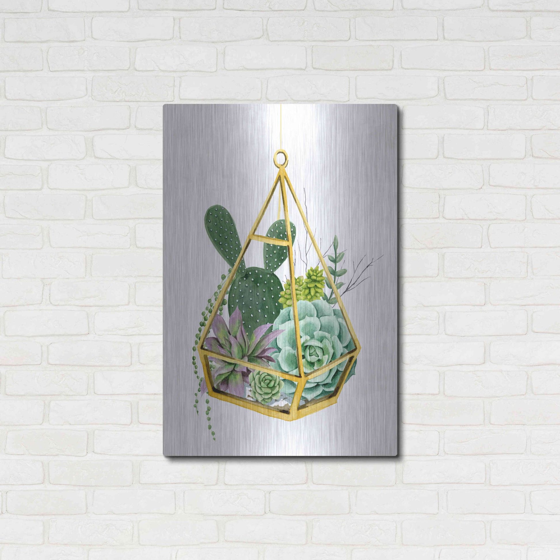 Luxe Metal Art 'Wild Terrarium I' by Grace Popp, Metal Wall Art,24x36