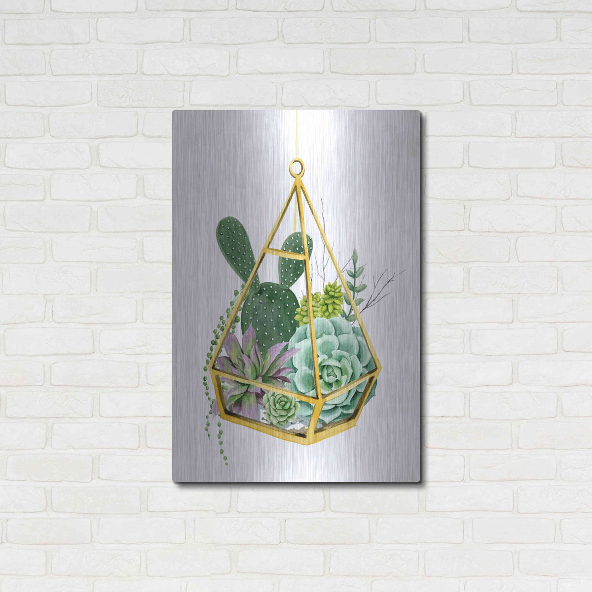 Luxe Metal Art 'Wild Terrarium I' by Grace Popp, Metal Wall Art,24x36