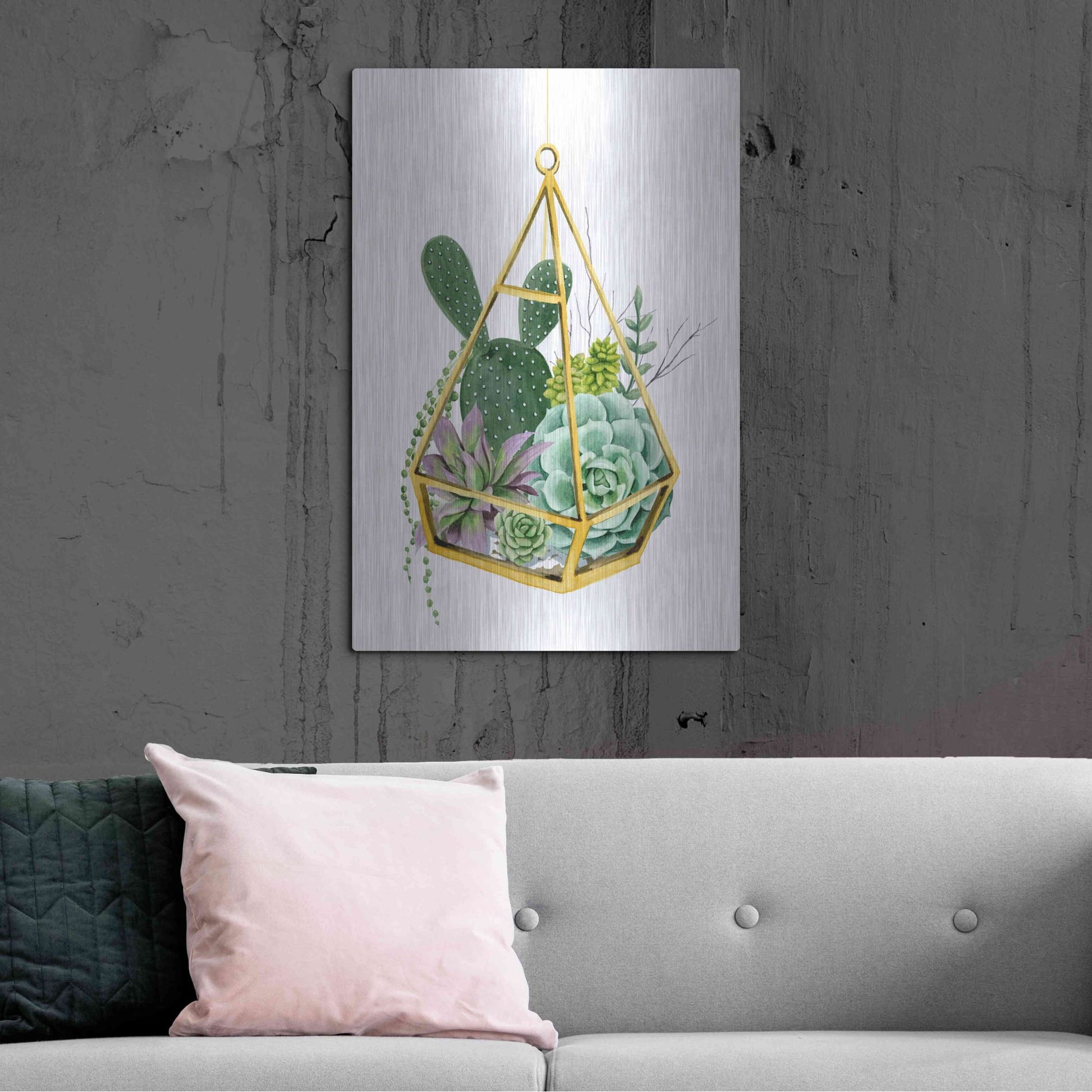 Luxe Metal Art 'Wild Terrarium I' by Grace Popp, Metal Wall Art,24x36