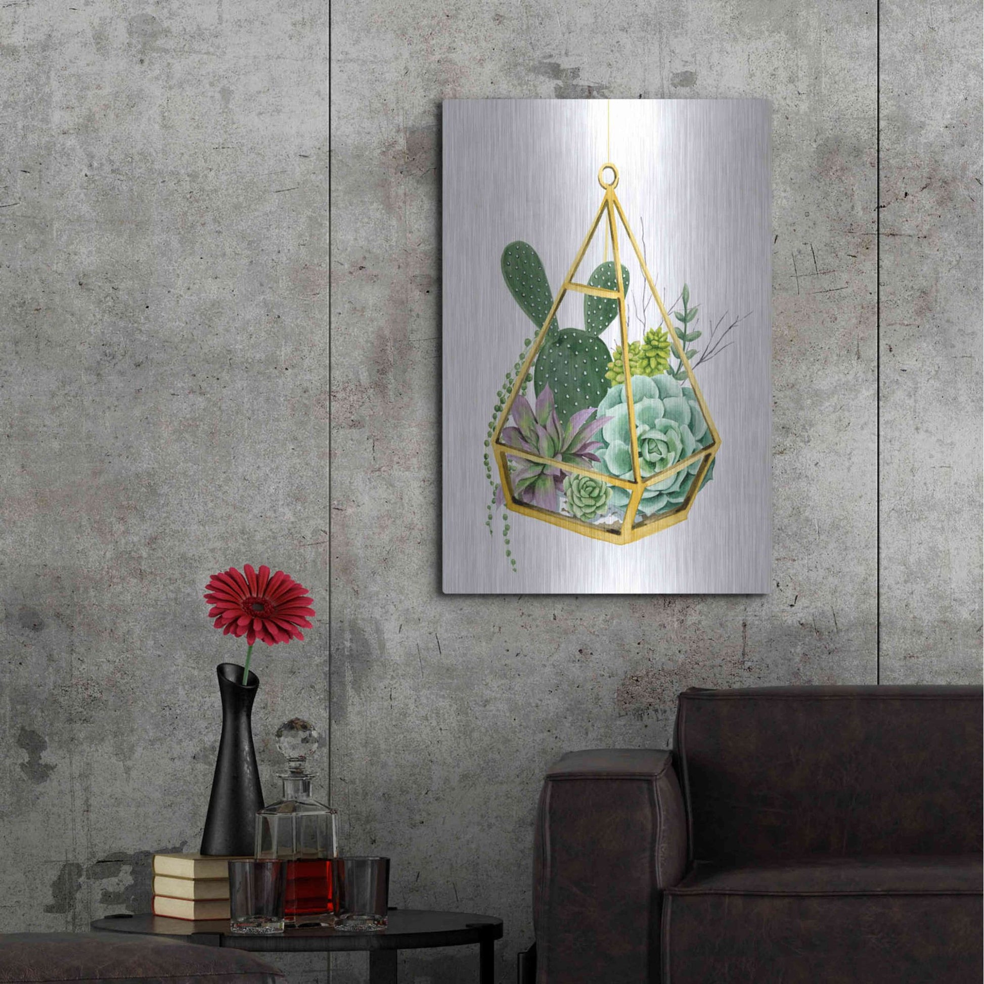 Luxe Metal Art 'Wild Terrarium I' by Grace Popp, Metal Wall Art,24x36