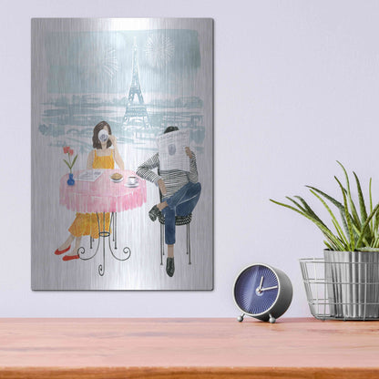 Luxe Metal Art 'Paris in Love II' by Grace Popp, Metal Wall Art,12x16