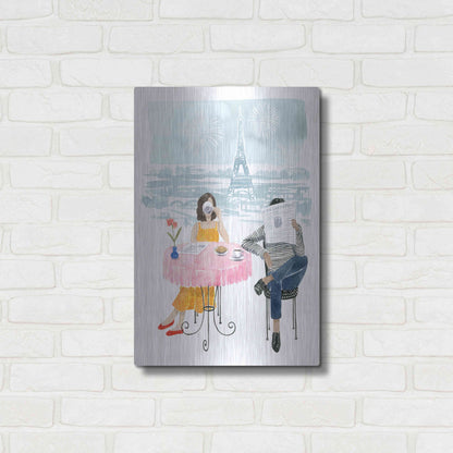 Luxe Metal Art 'Paris in Love II' by Grace Popp, Metal Wall Art,16x24