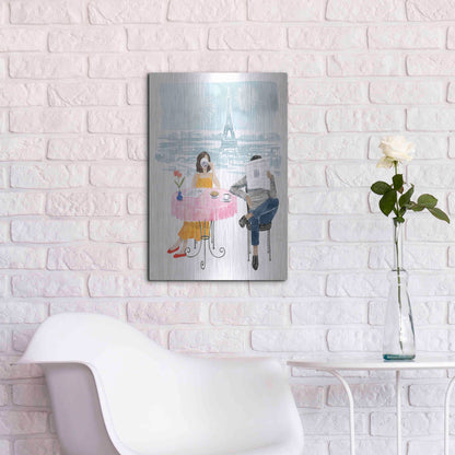 Luxe Metal Art 'Paris in Love II' by Grace Popp, Metal Wall Art,16x24