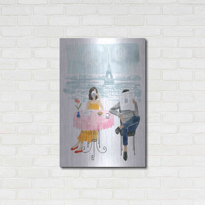 Luxe Metal Art 'Paris in Love II' by Grace Popp, Metal Wall Art,24x36