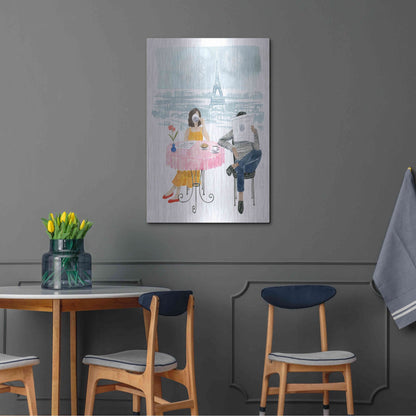 Luxe Metal Art 'Paris in Love II' by Grace Popp, Metal Wall Art,24x36