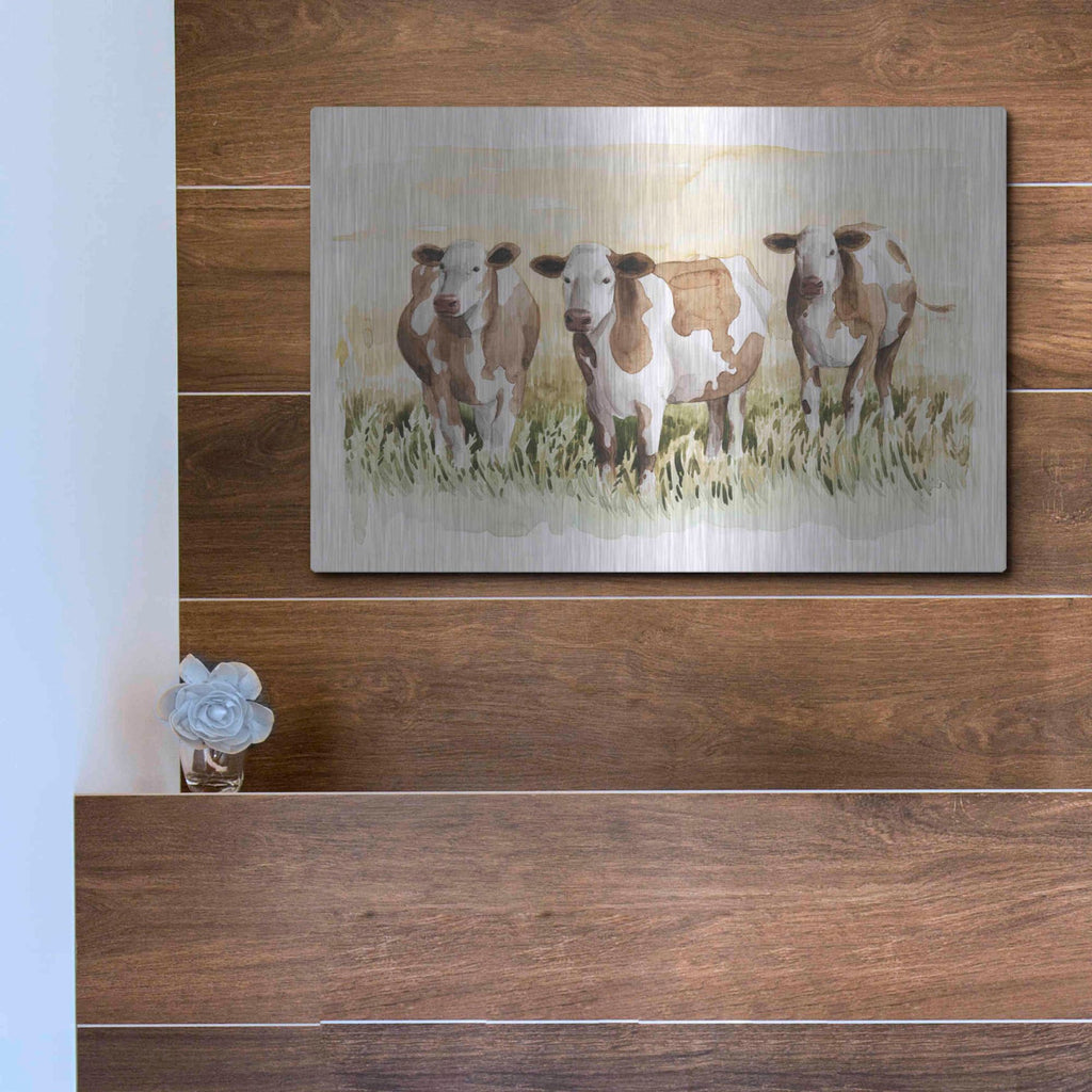 Luxe Metal Art 'Golden Graze II' by Grace Popp, Metal Wall Art,16x12