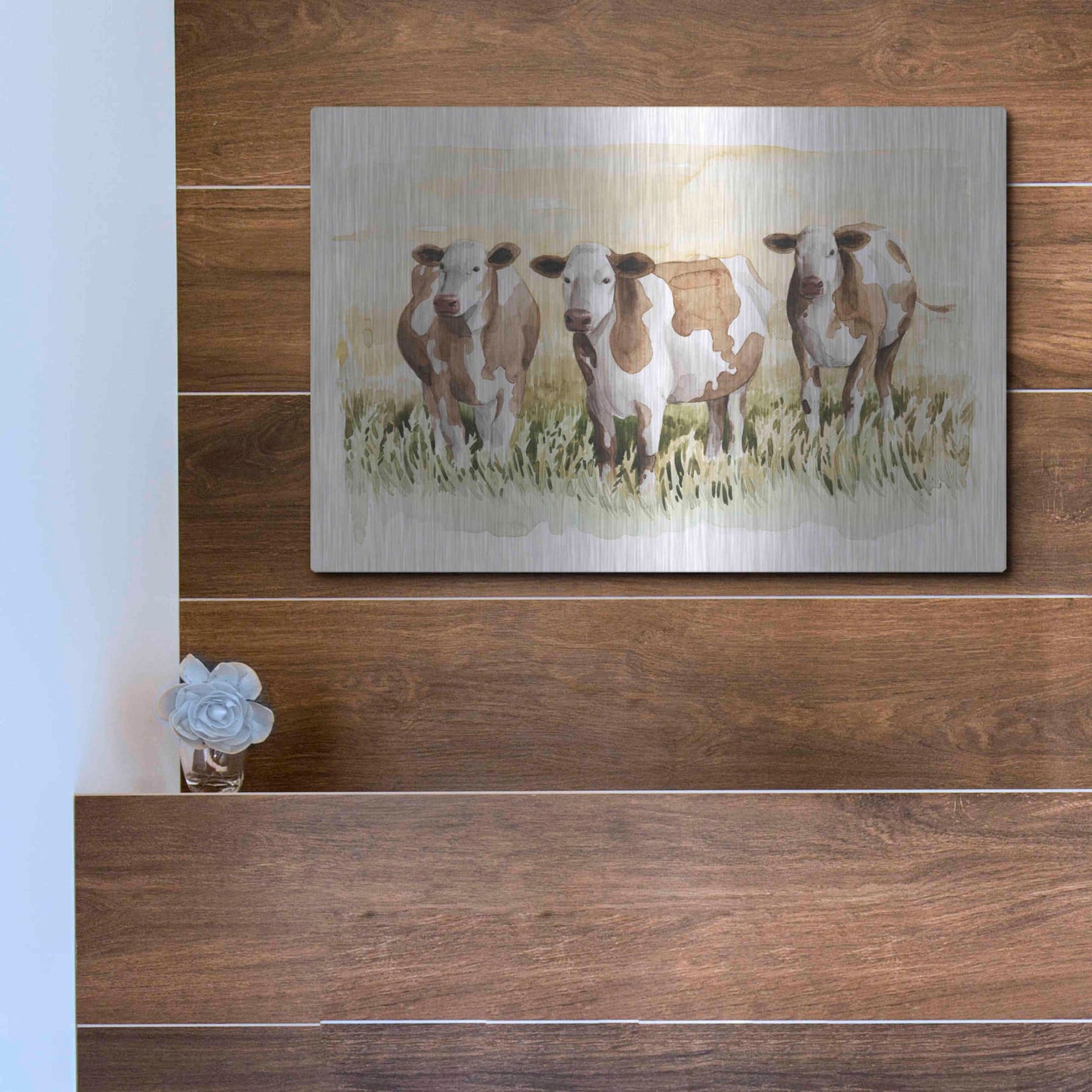 Luxe Metal Art 'Golden Graze II' by Grace Popp, Metal Wall Art,16x12