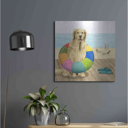 Luxe Metal Art 'Let's Go for a Boardwalk III' by Grace Popp, Metal Wall Art,24x24