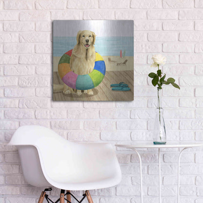 Luxe Metal Art 'Let's Go for a Boardwalk III' by Grace Popp, Metal Wall Art,24x24