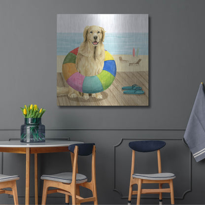 Luxe Metal Art 'Let's Go for a Boardwalk III' by Grace Popp, Metal Wall Art,36x36