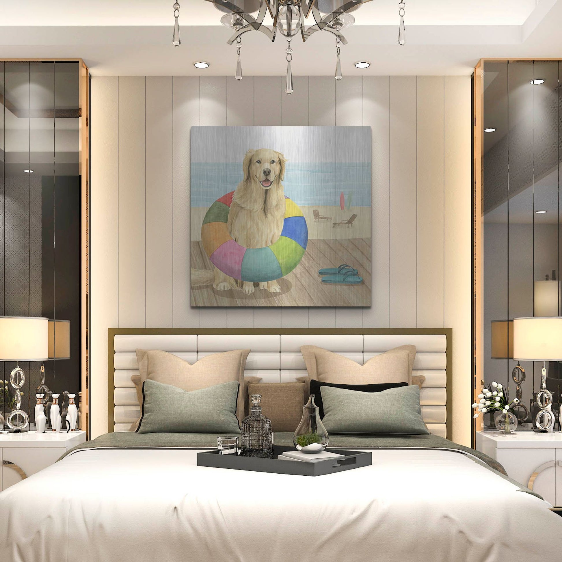 Luxe Metal Art 'Let's Go for a Boardwalk III' by Grace Popp, Metal Wall Art,36x36