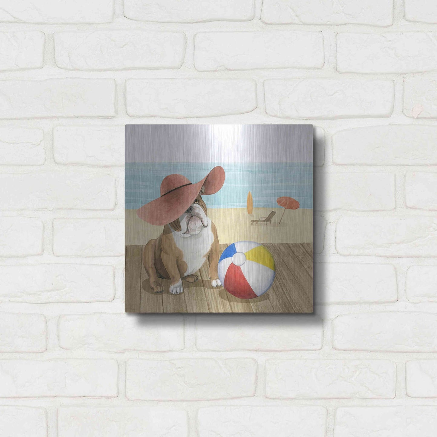 Luxe Metal Art 'Let's Go for a Boardwalk I' by Grace Popp, Metal Wall Art,12x12