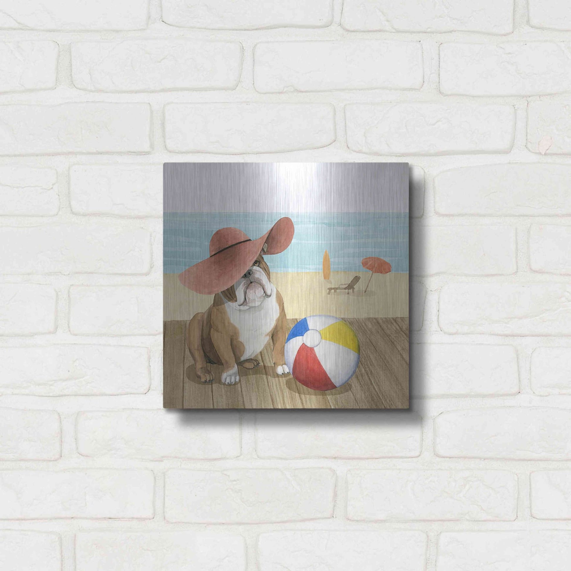 Luxe Metal Art 'Let's Go for a Boardwalk I' by Grace Popp, Metal Wall Art,12x12