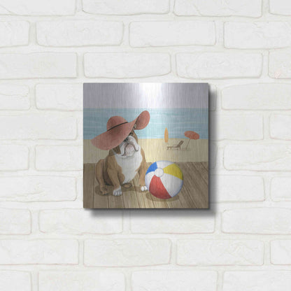 Luxe Metal Art 'Let's Go for a Boardwalk I' by Grace Popp, Metal Wall Art,12x12