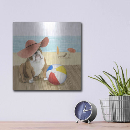 Luxe Metal Art 'Let's Go for a Boardwalk I' by Grace Popp, Metal Wall Art,12x12