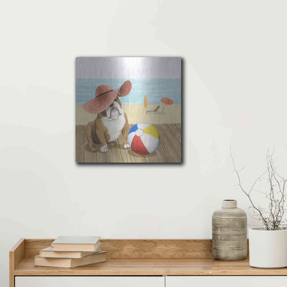 Luxe Metal Art 'Let's Go for a Boardwalk I' by Grace Popp, Metal Wall Art,12x12