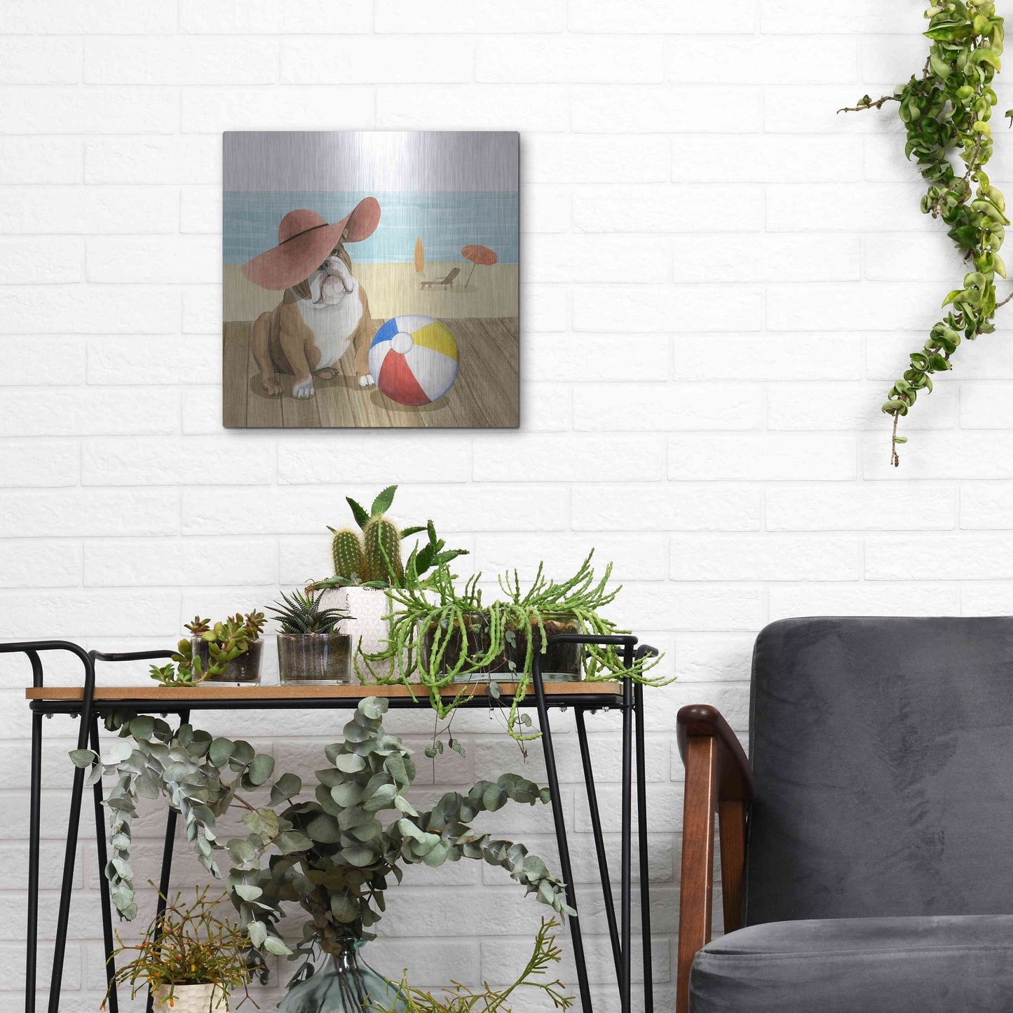 Luxe Metal Art 'Let's Go for a Boardwalk I' by Grace Popp, Metal Wall Art,12x12