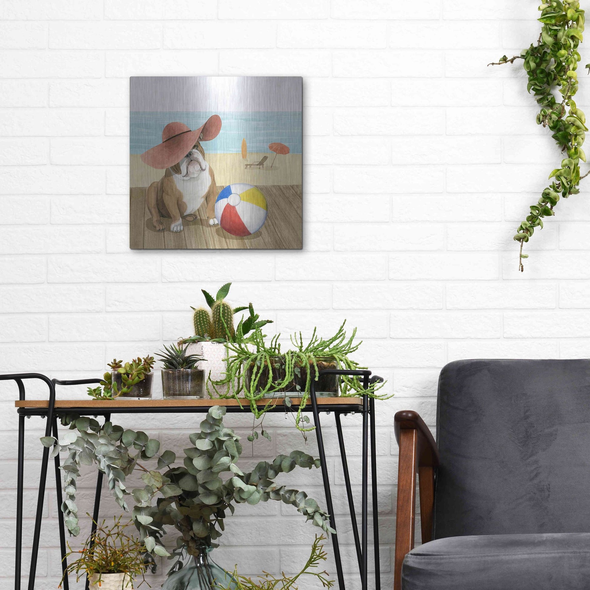 Luxe Metal Art 'Let's Go for a Boardwalk I' by Grace Popp, Metal Wall Art,12x12