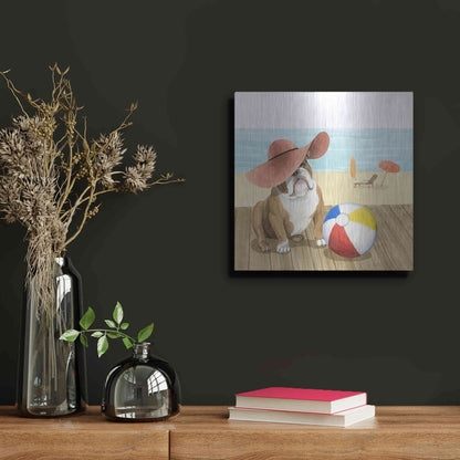 Luxe Metal Art 'Let's Go for a Boardwalk I' by Grace Popp, Metal Wall Art,12x12