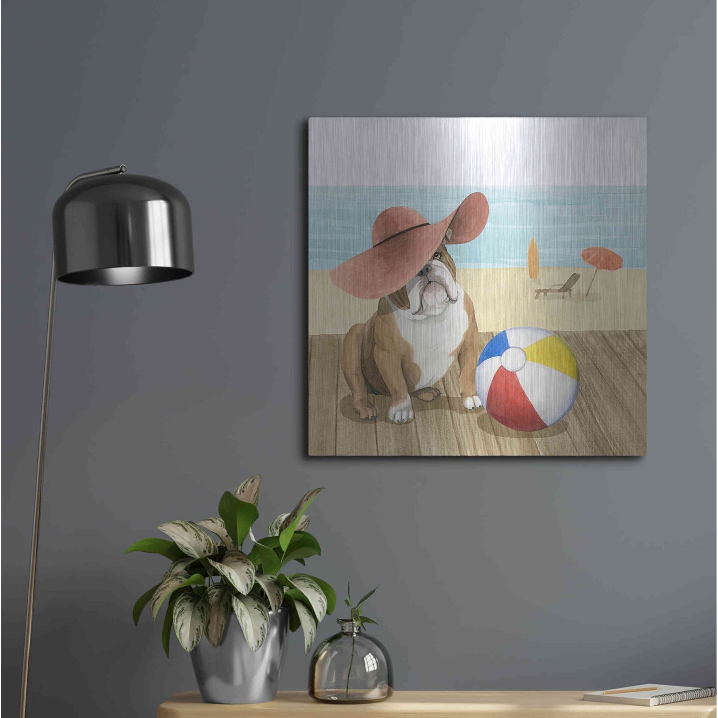 Luxe Metal Art 'Let's Go for a Boardwalk I' by Grace Popp, Metal Wall Art,24x24