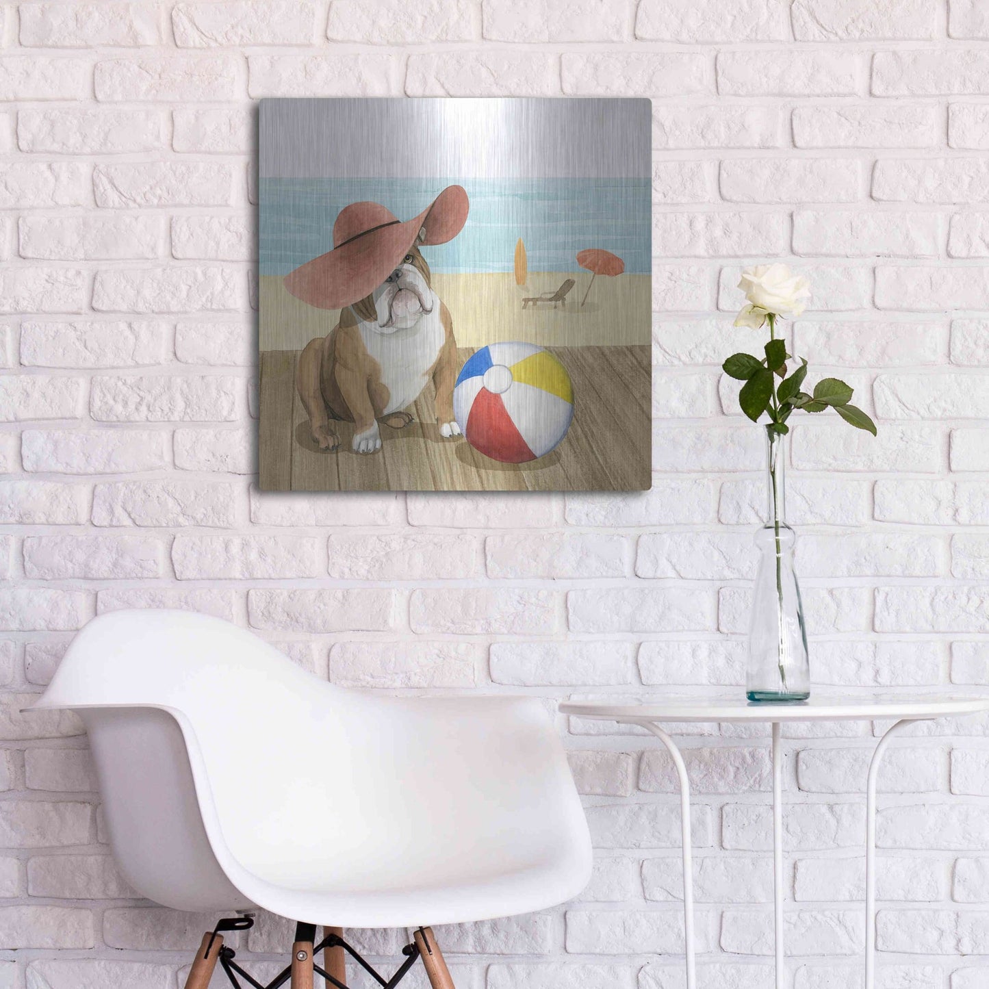 Luxe Metal Art 'Let's Go for a Boardwalk I' by Grace Popp, Metal Wall Art,24x24