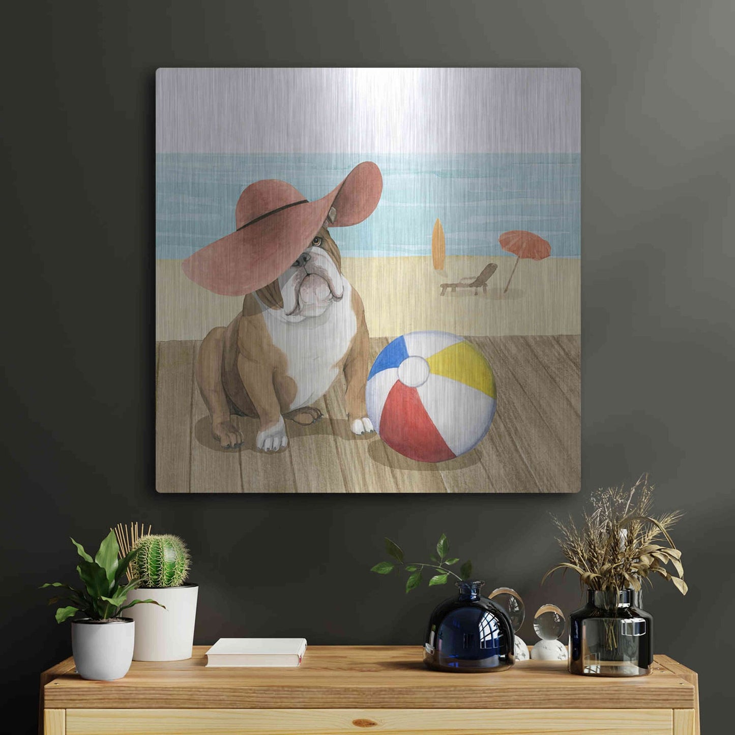 Luxe Metal Art 'Let's Go for a Boardwalk I' by Grace Popp, Metal Wall Art,24x24