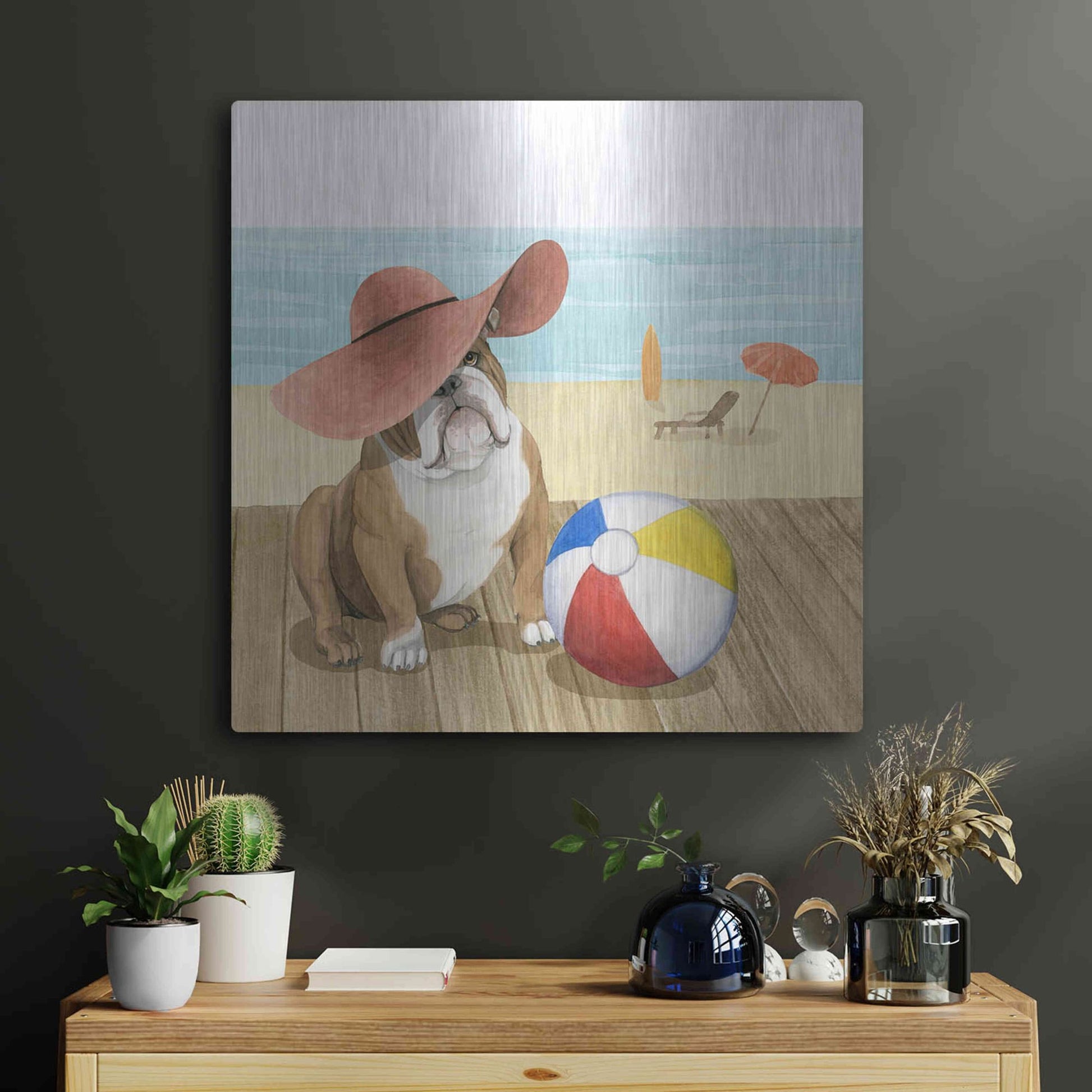 Luxe Metal Art 'Let's Go for a Boardwalk I' by Grace Popp, Metal Wall Art,24x24