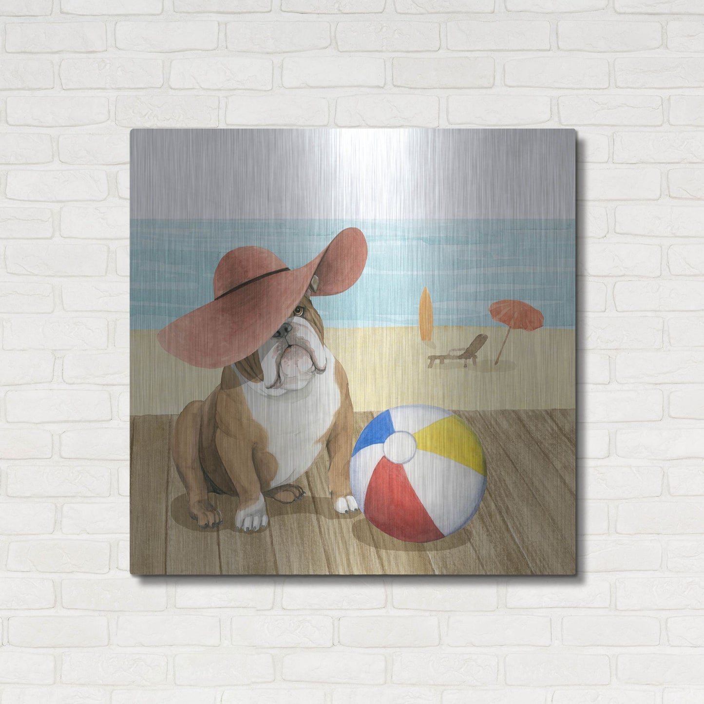 Luxe Metal Art 'Let's Go for a Boardwalk I' by Grace Popp, Metal Wall Art,36x36