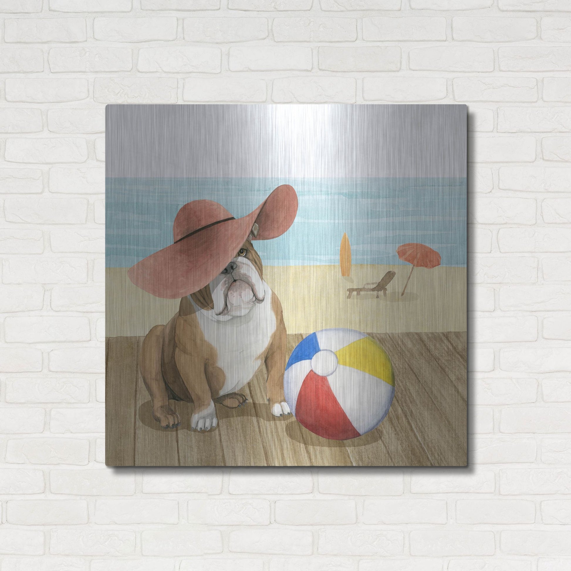 Luxe Metal Art 'Let's Go for a Boardwalk I' by Grace Popp, Metal Wall Art,36x36