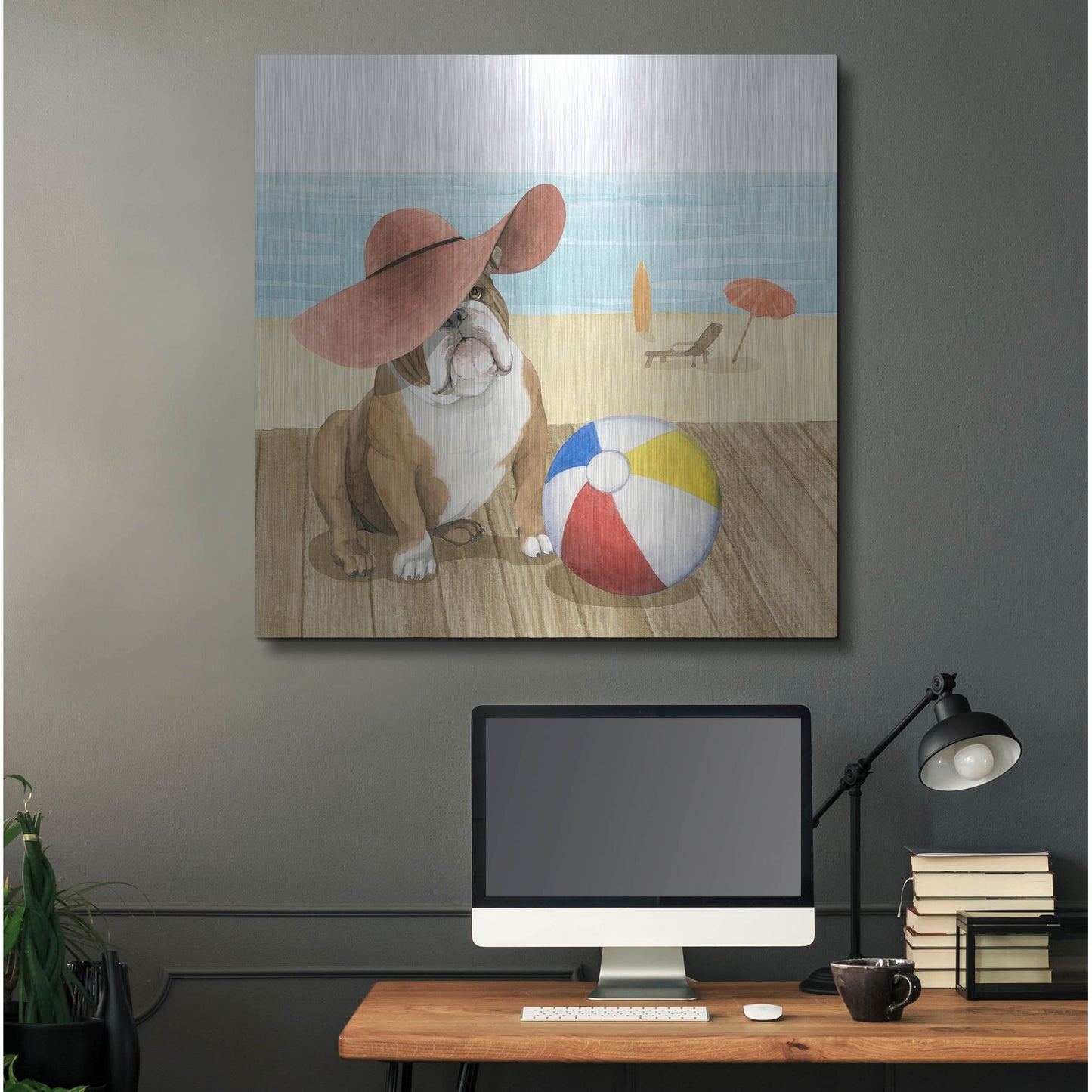 Luxe Metal Art 'Let's Go for a Boardwalk I' by Grace Popp, Metal Wall Art,36x36