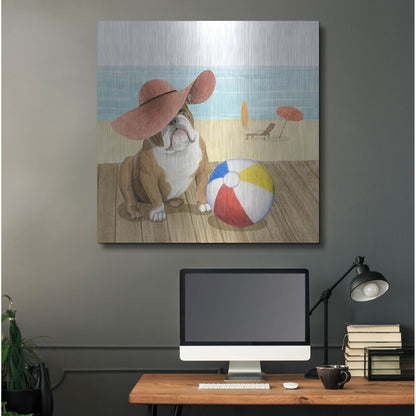 Luxe Metal Art 'Let's Go for a Boardwalk I' by Grace Popp, Metal Wall Art,36x36