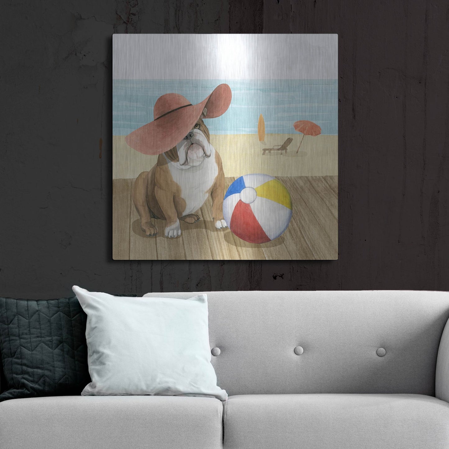 Luxe Metal Art 'Let's Go for a Boardwalk I' by Grace Popp, Metal Wall Art,36x36