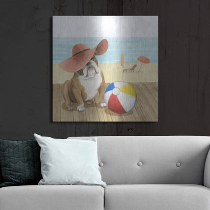 Luxe Metal Art 'Let's Go for a Boardwalk I' by Grace Popp, Metal Wall Art,36x36