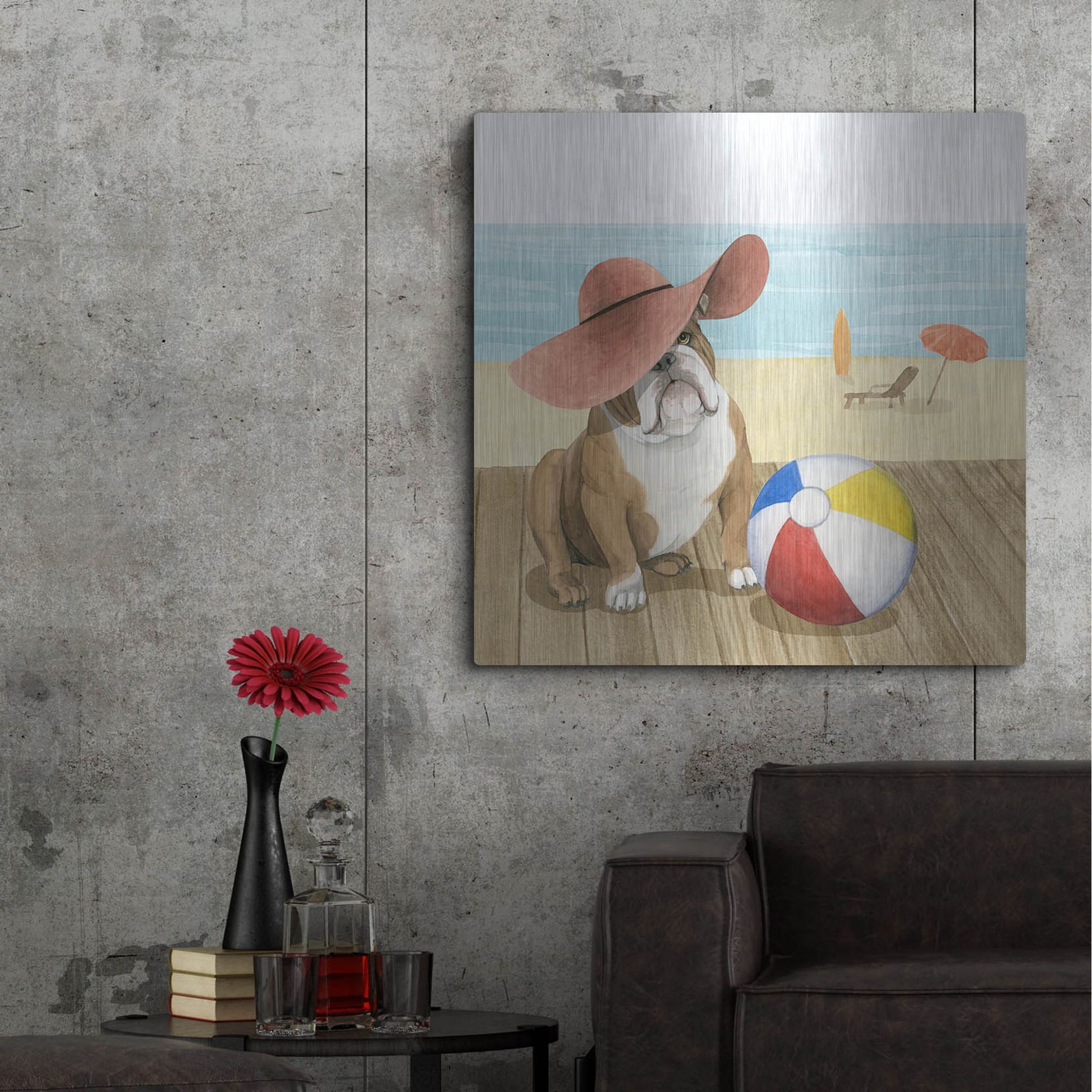 Luxe Metal Art 'Let's Go for a Boardwalk I' by Grace Popp, Metal Wall Art,36x36