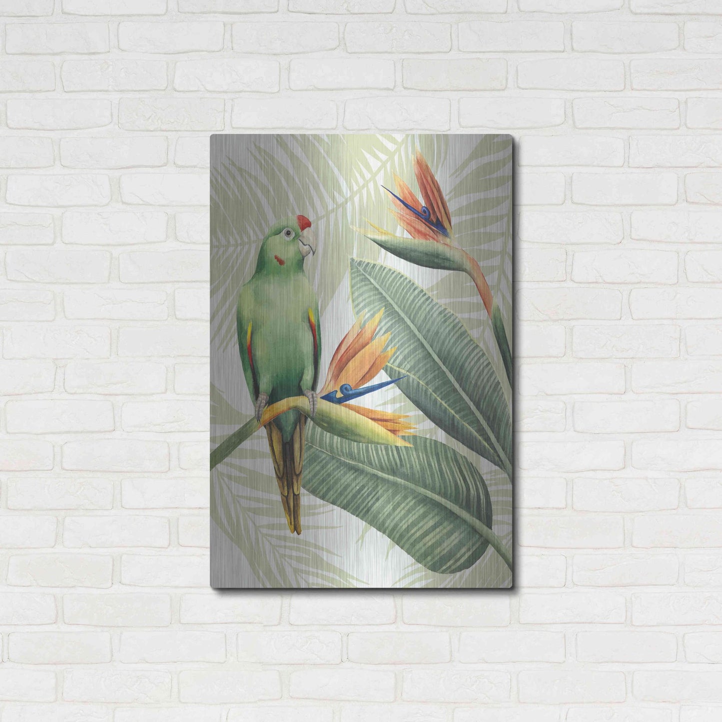 Luxe Metal Art 'Avian Paradise IV' by Grace Popp, Metal Wall Art,24x36