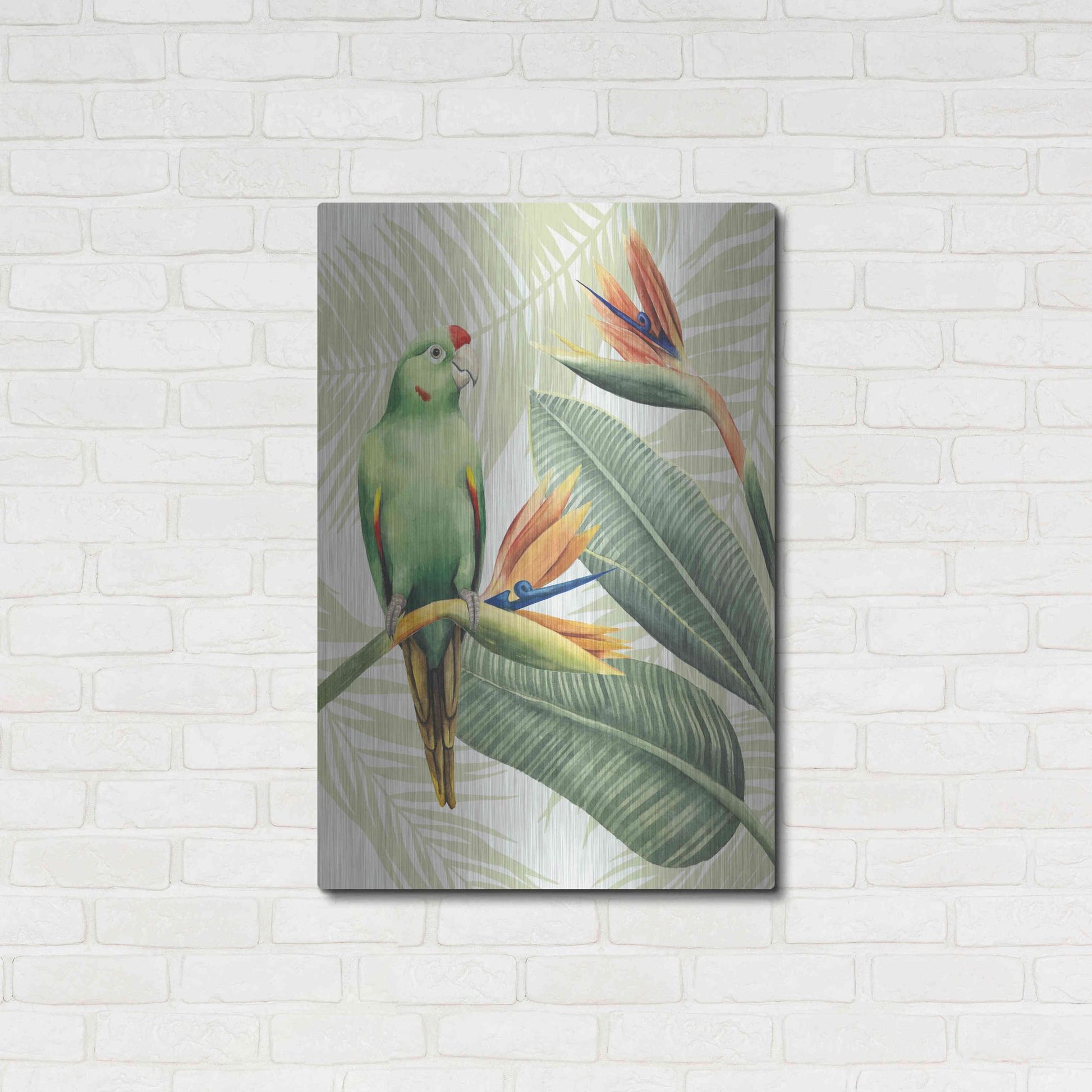 Luxe Metal Art 'Avian Paradise IV' by Grace Popp, Metal Wall Art,24x36