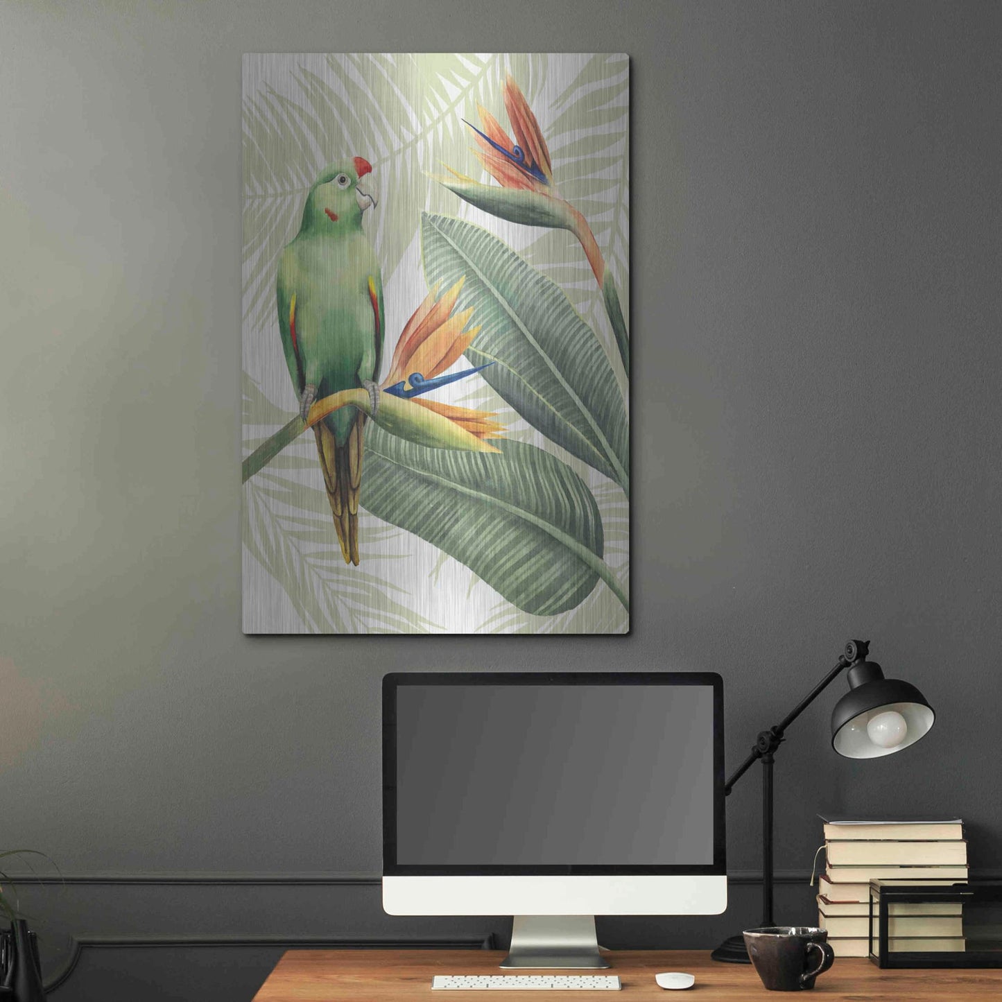 Luxe Metal Art 'Avian Paradise IV' by Grace Popp, Metal Wall Art,24x36