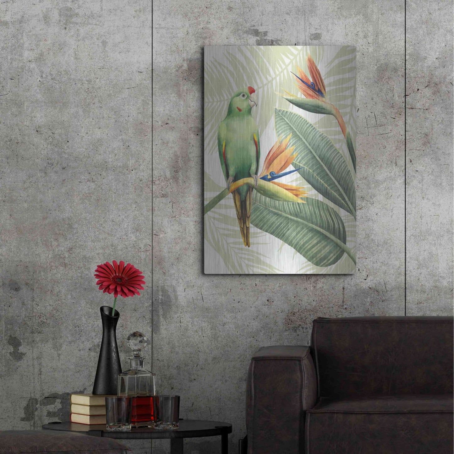 Luxe Metal Art 'Avian Paradise IV' by Grace Popp, Metal Wall Art,24x36