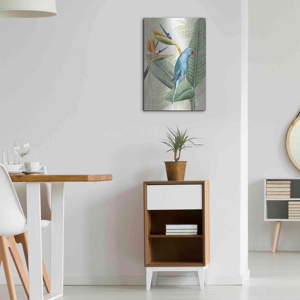 Luxe Metal Art 'Avian Paradise III' by Grace Popp, Metal Wall Art,16x24