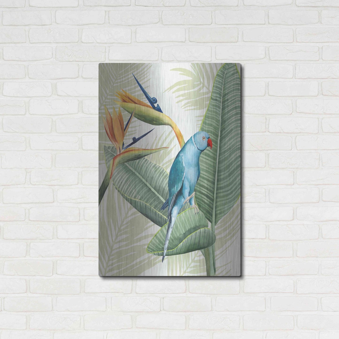 Luxe Metal Art 'Avian Paradise III' by Grace Popp, Metal Wall Art,24x36