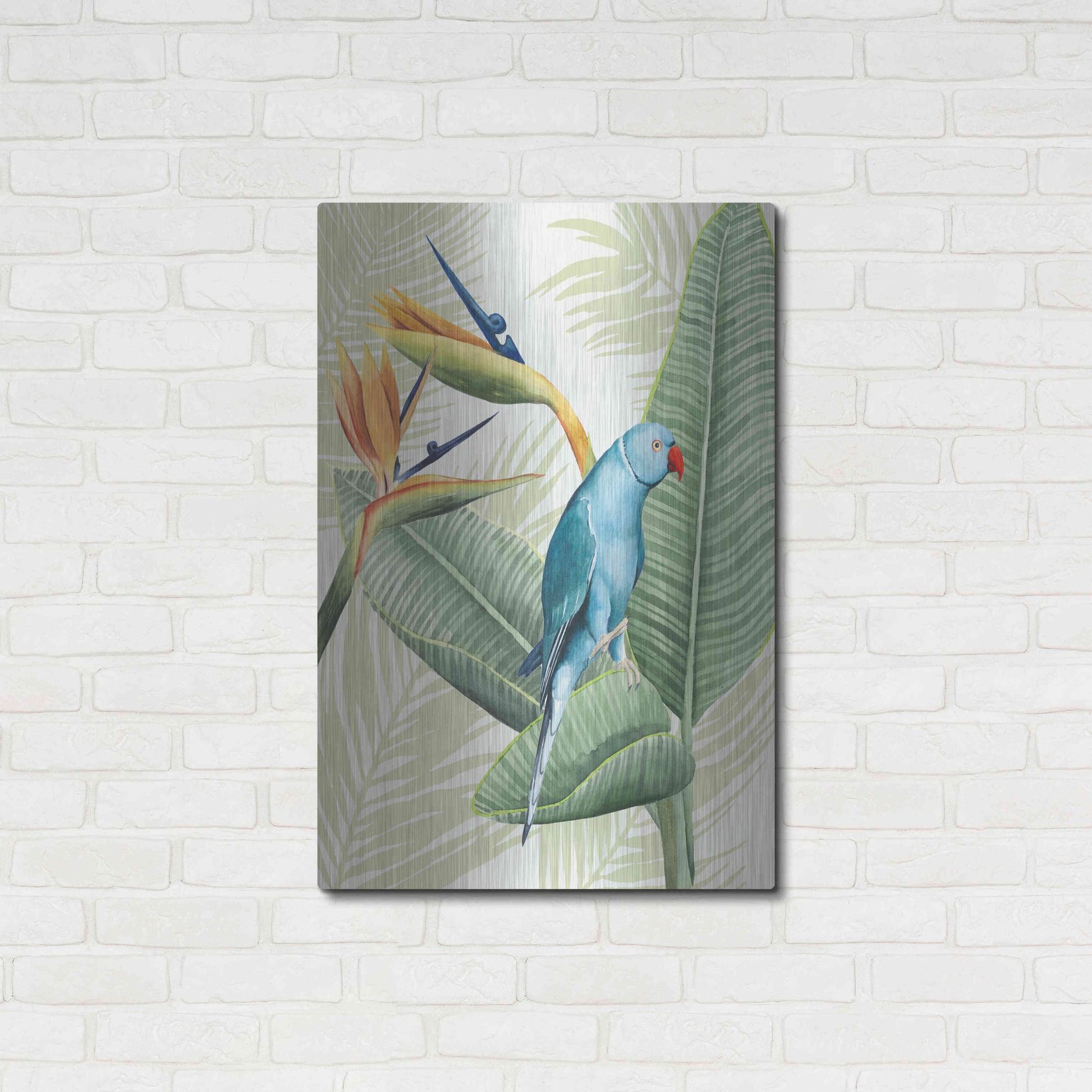 Luxe Metal Art 'Avian Paradise III' by Grace Popp, Metal Wall Art,24x36