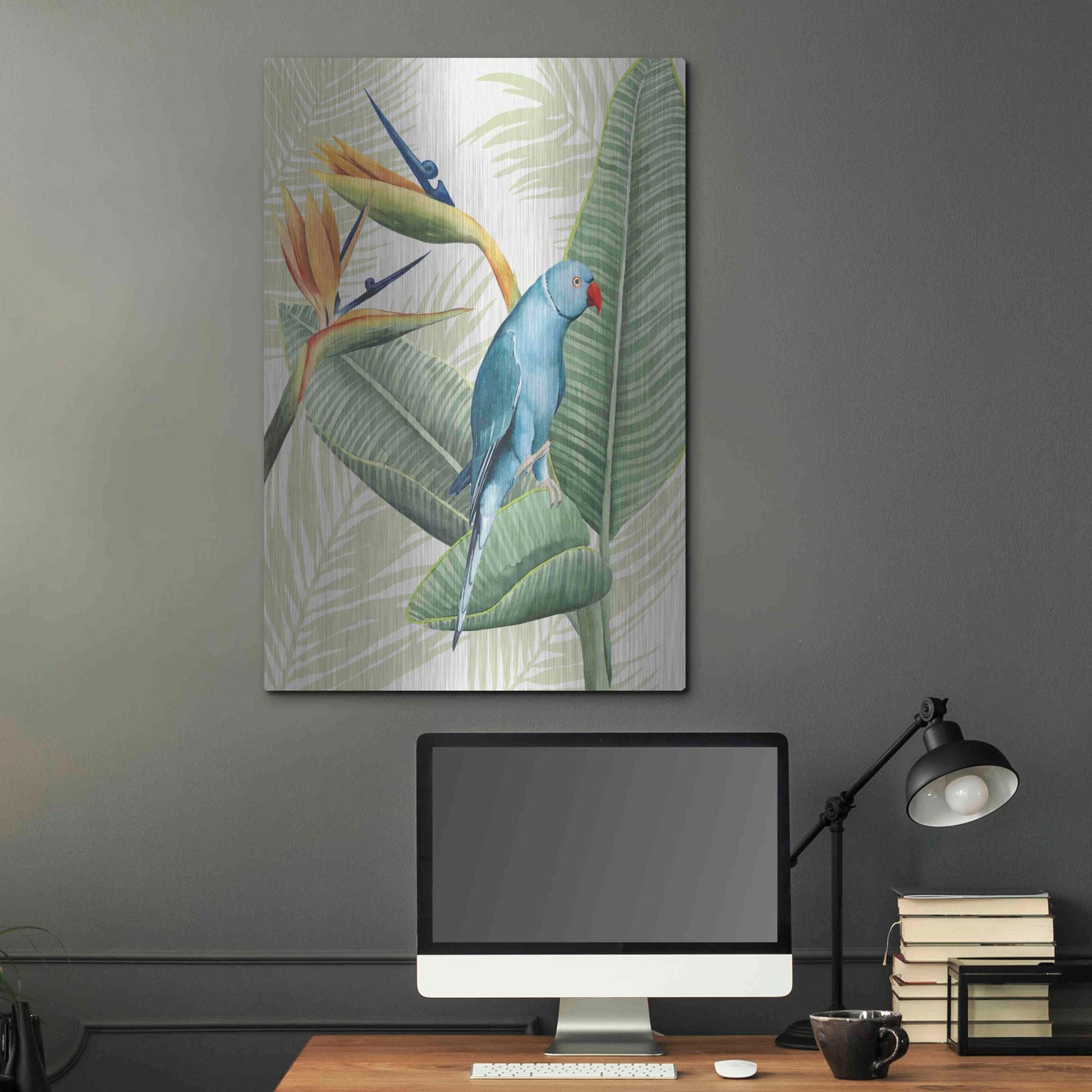 Luxe Metal Art 'Avian Paradise III' by Grace Popp, Metal Wall Art,24x36