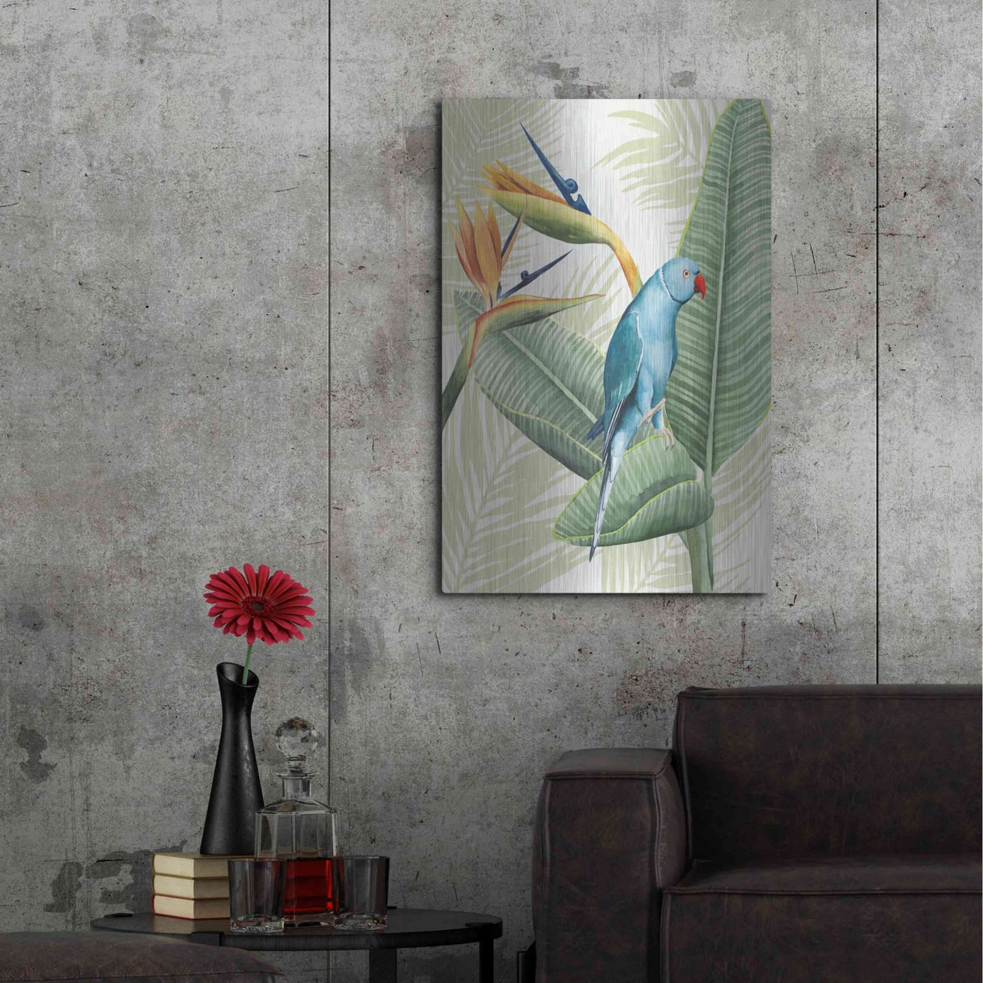 Luxe Metal Art 'Avian Paradise III' by Grace Popp, Metal Wall Art,24x36
